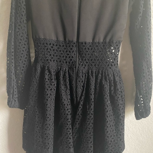 Rendoll Lagos Designer Eyelet Black Hollow Fit & Flare Whimsigoth Coquette Dress - Picture 14 of 16